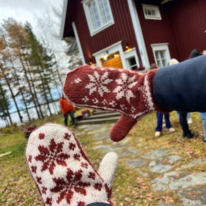 Northfield Mittens Knitting Pattern: Nordic Snowflake Colorwork (Digital PDF)