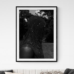 Black and White Wall Art , Fashion Photography , Portrait Framed Print , Female Model photography , Woman Living Room Decor  , Large Size