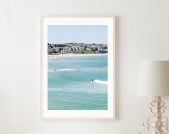 Aerial Beach Print , Framed Wall Art , Bondi Beach Home Decor , Australia Art , Surf Print , Landscape Photography ,  12x16 18x24 24x32