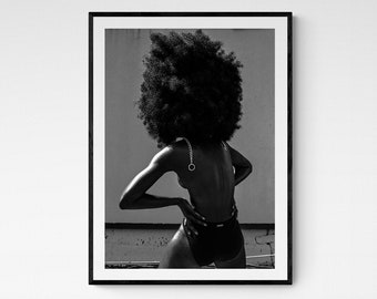 Black and White Wall Art , Fashion Photography , Portrait Framed Print , Female Model photography , Woman Living Room Decor  , Large Size