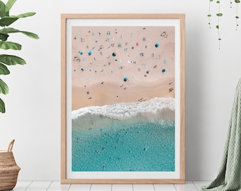 Aerial Beach Framed Print , Bondi Beach Wall Art , Australia Living Room Decor , Landscape , Surf Photography , Sydney , 12x16 18x24 24x32