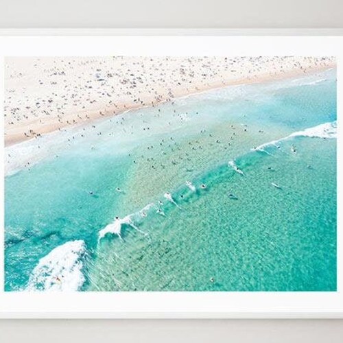 Aerial Beach Print Framed Wall Art Bondi Beach Home Decor Etsy