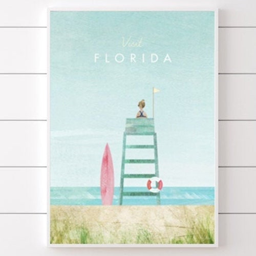 Florida Poster Florida Print Florida Wall Art Florida Etsy
