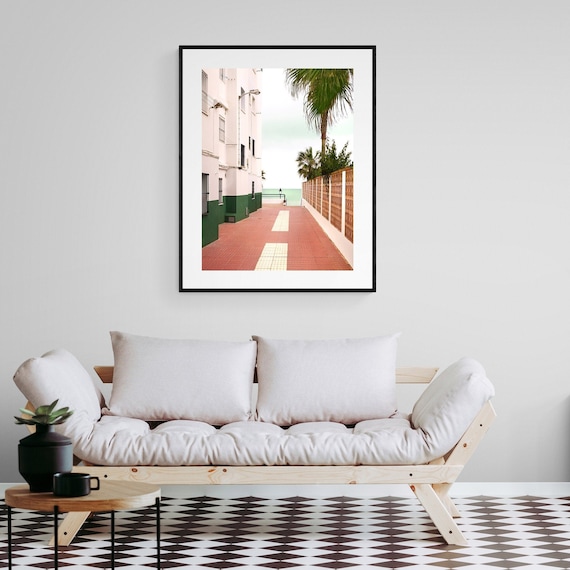 Beach Pathway Framed Print , Travel Wall Art , Palm Trees Home Decor , Boho Living Room Decor , Summer Picture 12x16 18x24 24x32  inch