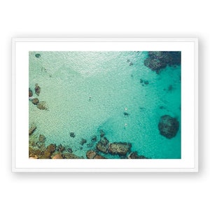 Gordons Bay Framed Print , Swimming Wall Art , Aerial Beach Photography, Tropical Ocean Print , Home Decor , 12x16 18x24 24x32 Frame