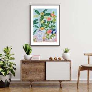 Chinoiserie Art Print Watercolor Painting Wall Art Flowers - Etsy
