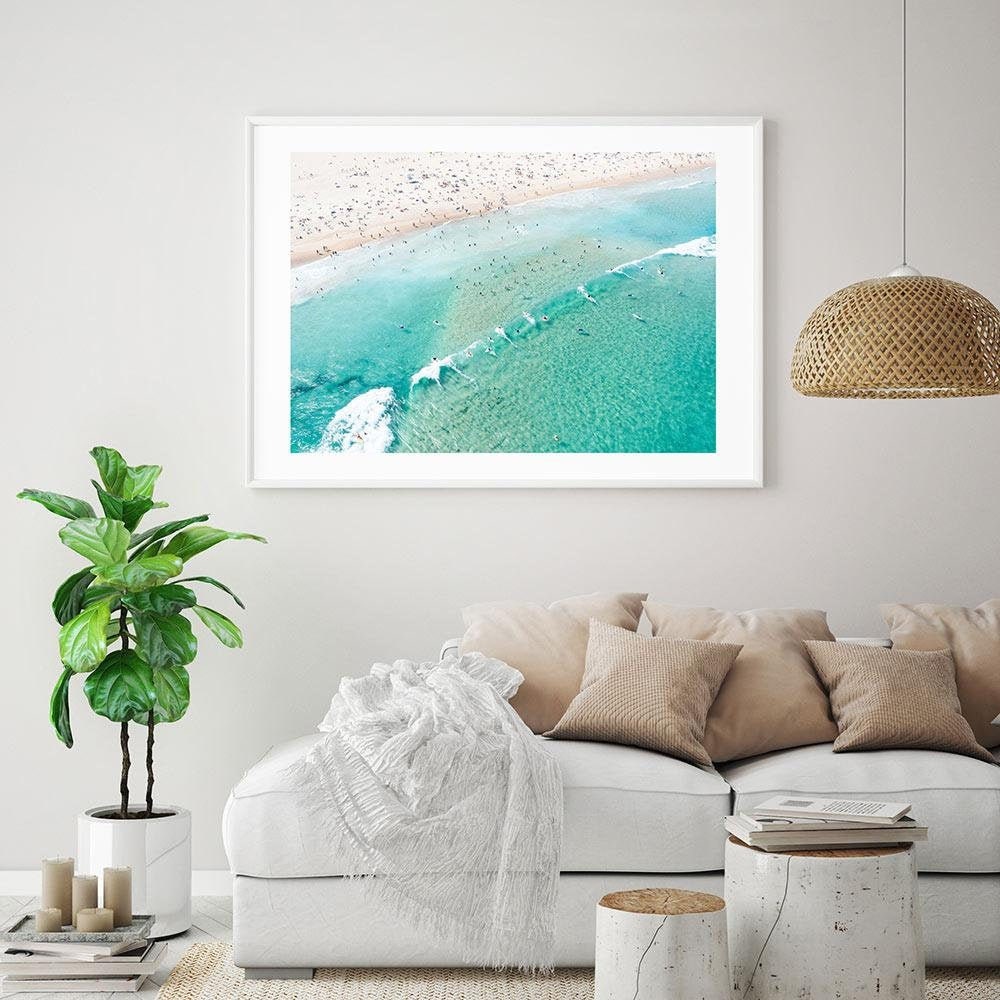 Aerial Beach Print Framed Wall Art Bondi Beach Home Decor | Etsy
