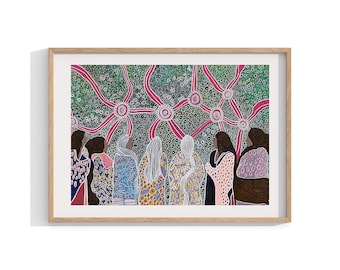 Aboriginal Framed Print ,  Indigenous Wall Art , Contemporary Wall Decor , Australian Art , Living Room Decor , Australian Artist