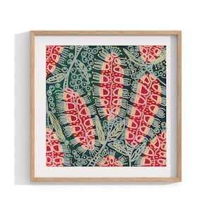 Aboriginal Framed Print , Indigenous Wall Art , Contemporary Wall Decor , Painting Living Room Decor , Australian Art , Square Size