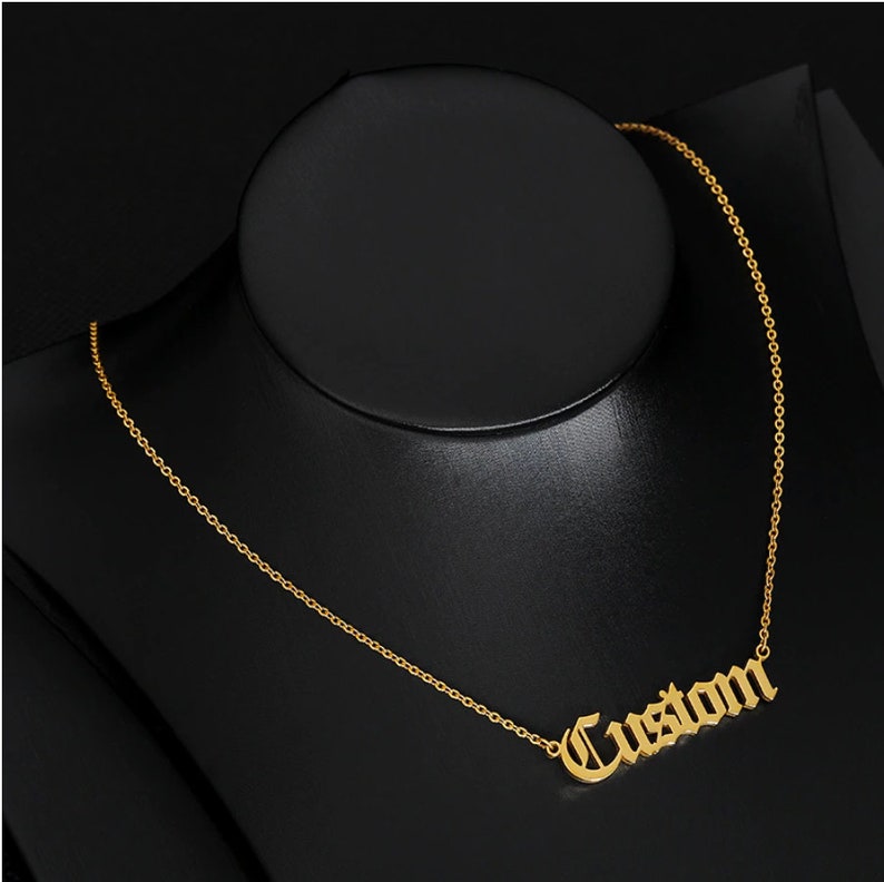 18K Dainty Name Necklace / Custom Necklace / Name Plate Etsy