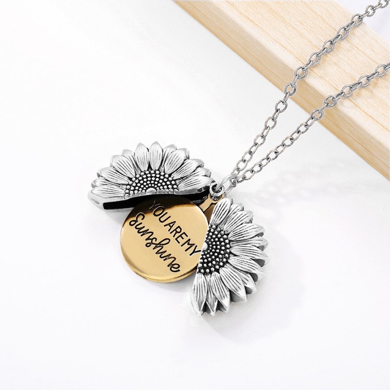 18K Sunflower Necklace / You Are My Sunshine Necklace / Etsy