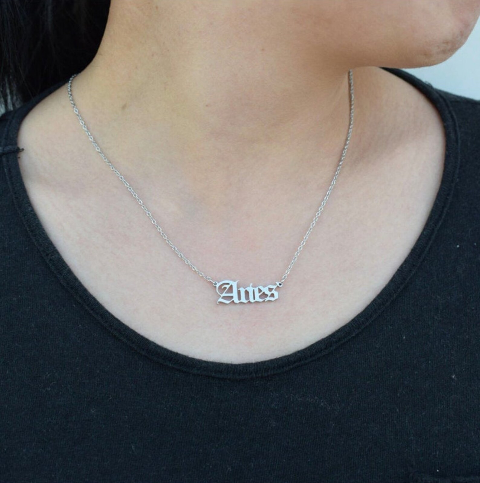 18K Zodiac Necklace / Zodiac Sign Necklace / Astrological Sign Etsy