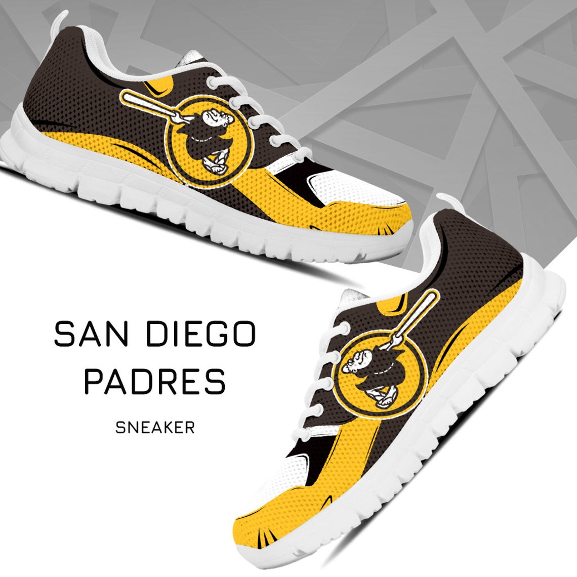 San Diego Padres Sneaker San Diego Padres Printing Shoes The Etsy