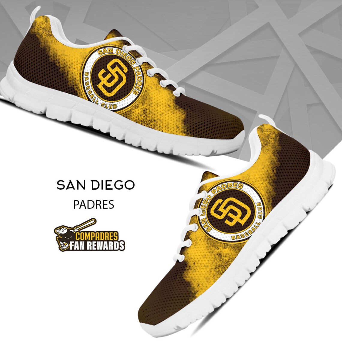 San Diego Padres Sneaker San Diego Padres Printing Shoes The Etsy