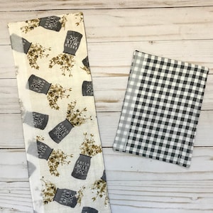 Reversible Handle Covers for Appliances or Other Handles - Refrigerator and Oven - Farmhouse Kitchen, Fresh Milk Metal Tin with Cotton