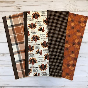 Reversible Handle Covers for Appliances and Other Handle Applications - Refrigerator and Oven - Holiday Kitchen Decor - Thanksgiving Turkeys
