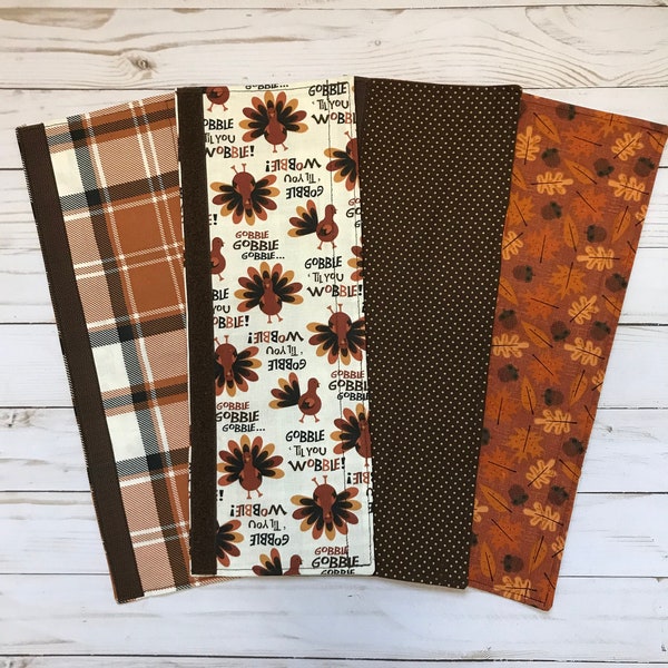 Reversible Handle Covers for Appliances and Other Handle Applications - Refrigerator and Oven - Holiday Kitchen Decor - Thanksgiving Turkeys