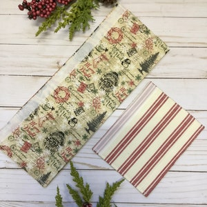 Reversible Handle Covers for Appliances and Other Handle Applications - Refrigerator and Oven - Holiday Kitchen Decor - Santa Postcard
