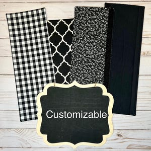 Black Customizable, Reversible Handle Covers for Appliances & Other Handles - Refrigerator,  Oven - Floral Kitchen Decor - Tiny Black Floral