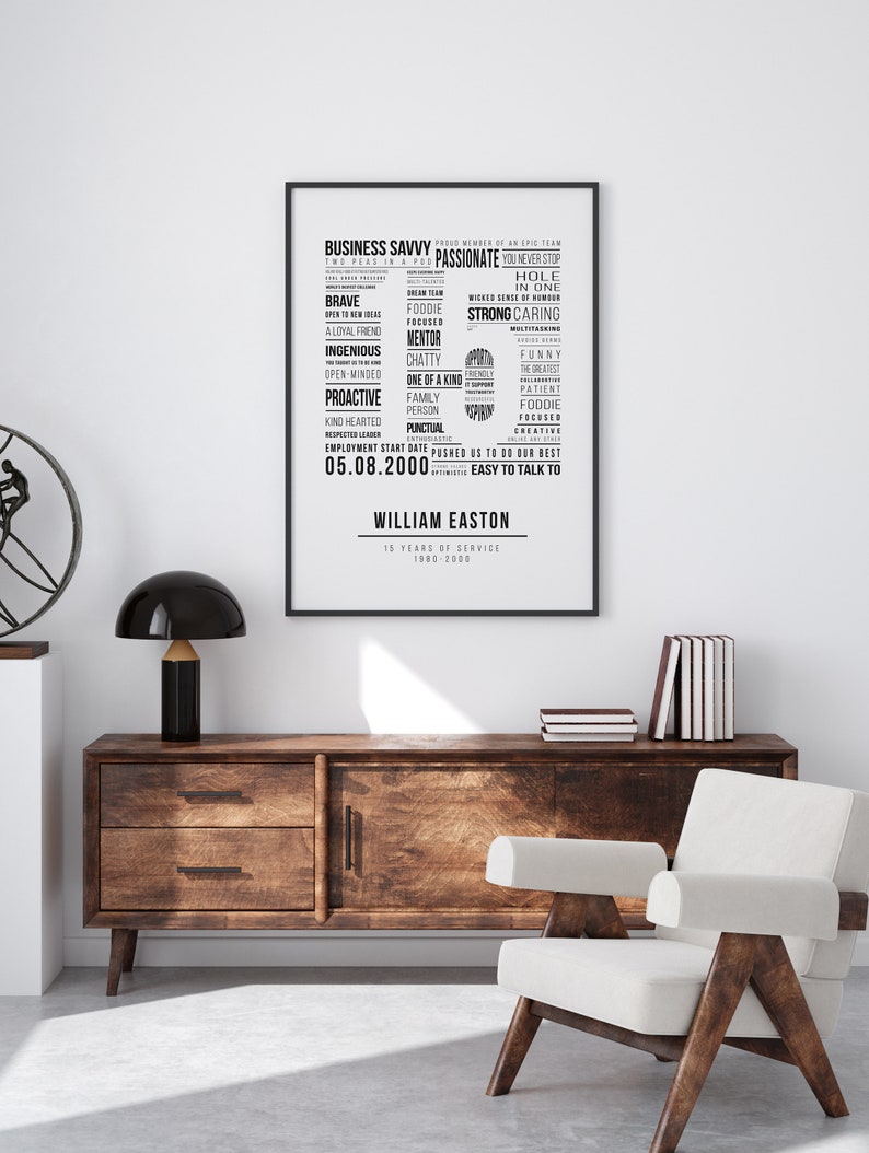 Work Anniversary Gift Personalized Employee Award Custom Office Decor