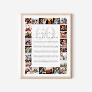 60 Reasons We Love You Custom Photo Collage | Why I Love You Picture Collage | Gift for Friend's 60th Birthday | 60 Year Anniversary Gift