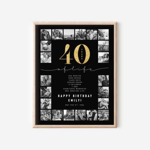 Personalized 40th Birthday Photo Collage: Milestone Gift