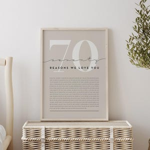 Digital Download 70 Reasons Why Custom Love List Anniversary Gift Birthday Gift Mothers Day Gift Fathers Day Gift Last Minute Gift Instant Download Printable Gift