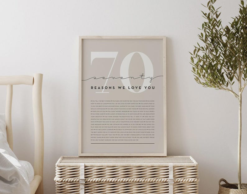 Digital Download 70 Reasons Why Custom Love List Anniversary Gift Birthday Gift Mothers Day Gift Fathers Day Gift Last Minute Gift Instant Download Printable Gift