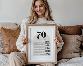 70th Birthday Gift: Personalized 'Reasons We Love You' Photo Collage (Digital File/Print/Canvas)