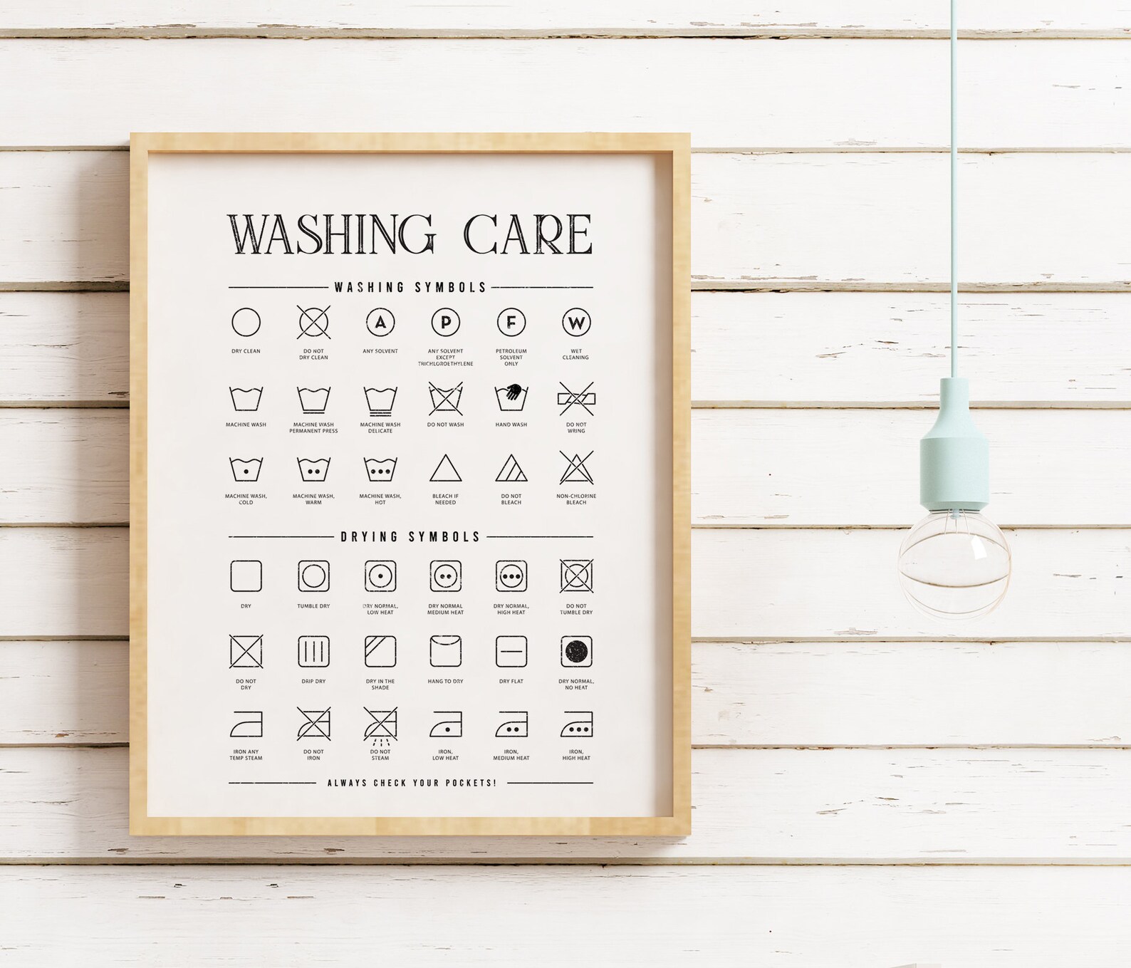 Laundry Room Symbols Print Set Printable Art Laundry Wall - Etsy