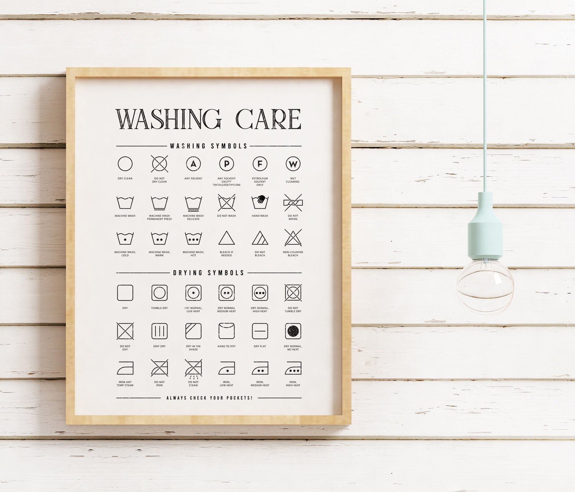 Laundry Room Symbols Print Set Printable Art Laundry Wall | Etsy