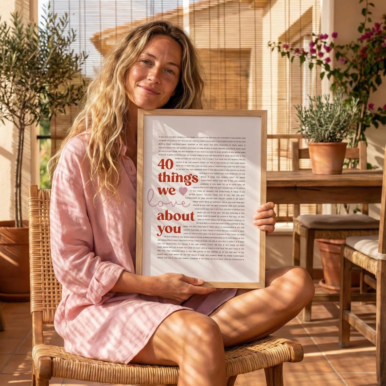 50 Reasons Why We Love You Poster | Personalized 50th Birthday Gift for Women Men | 50 Anniversary | 50 Things We Love About You Print image 8