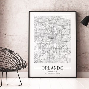 Orlando City Map Orlando Printable Map Orlando Gift - Etsy