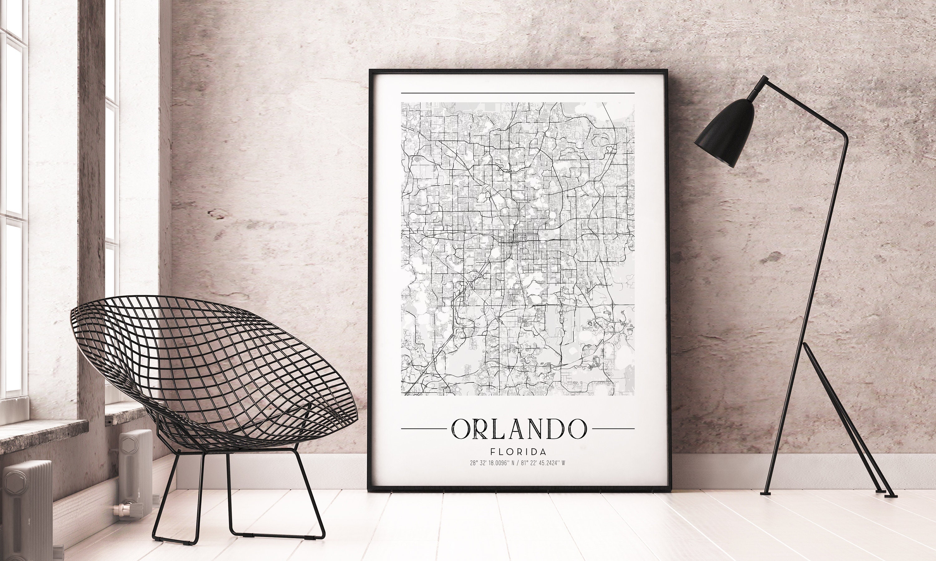 Orlando City Map Orlando Printable Map Orlando Gift - Etsy