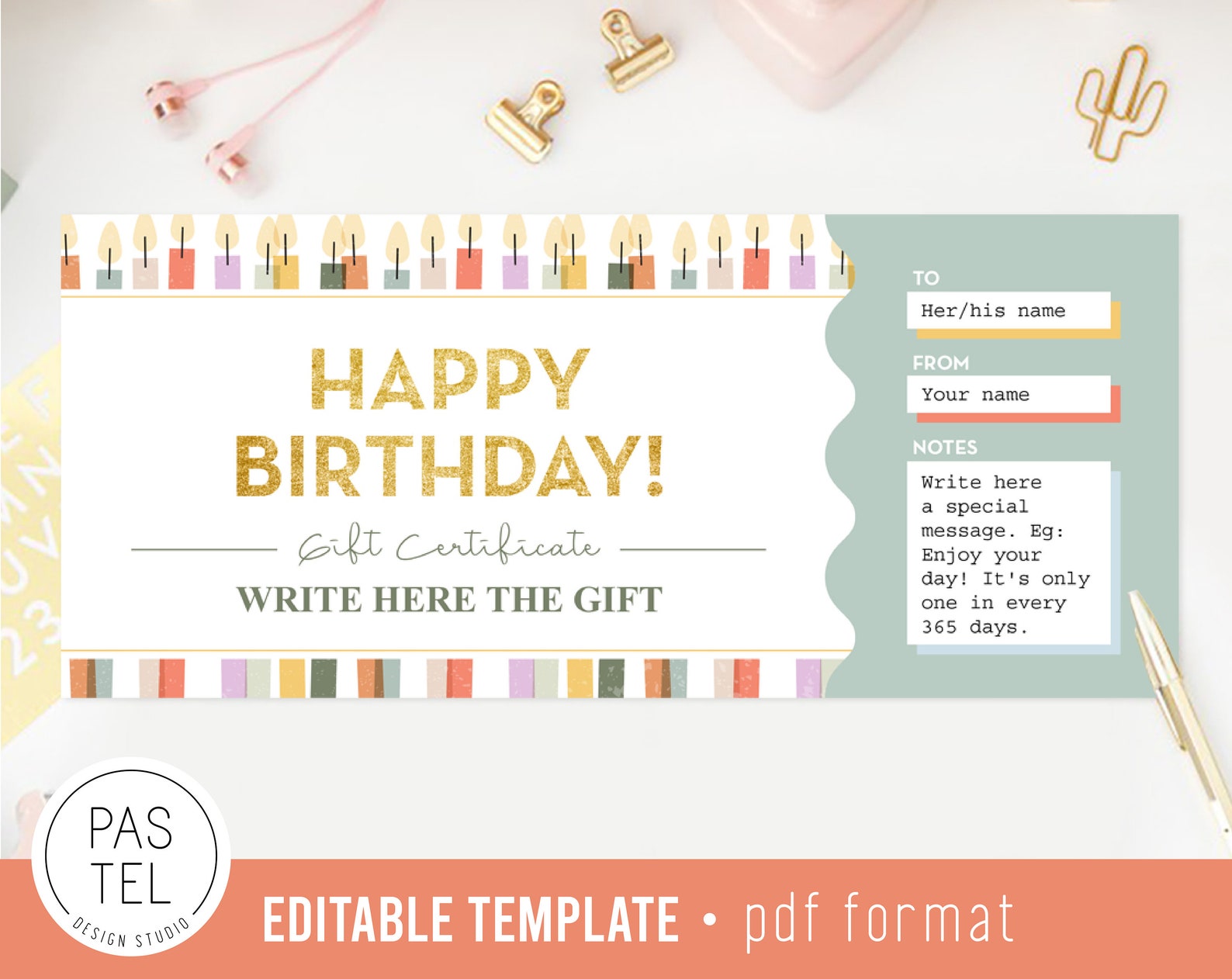 Gift Coupon Birthday Gift Voucher Gift Certificate - Etsy