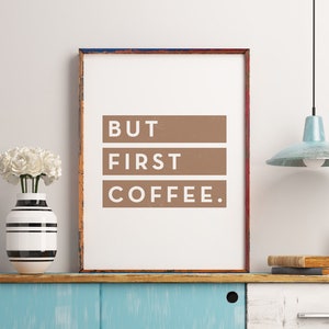 Great Coffee Quote as a downloadable print Coffee Theme Print Wall Art Coffee is a Hug in a Mug