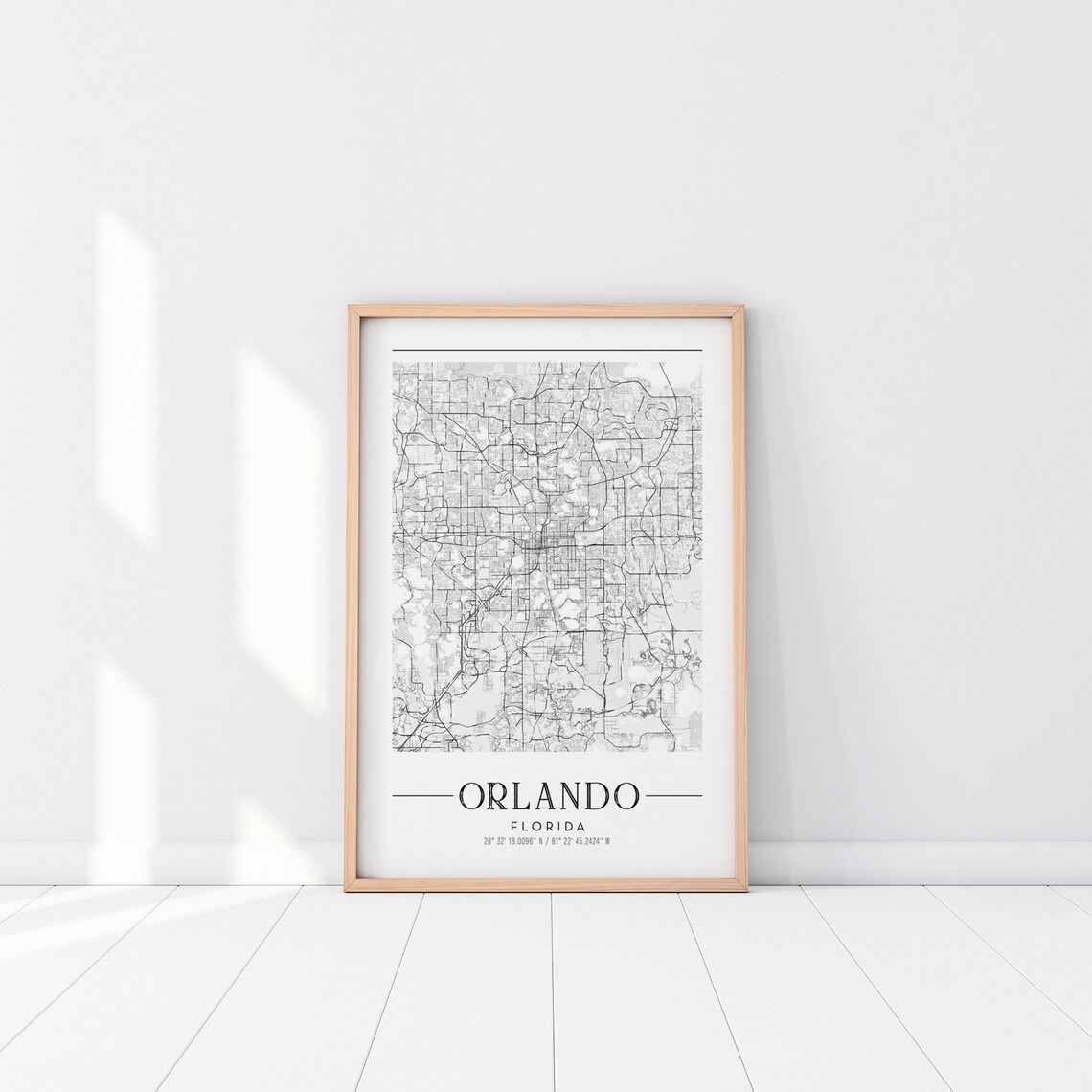 Orlando City Map Orlando Printable Map Orlando Gift - Etsy