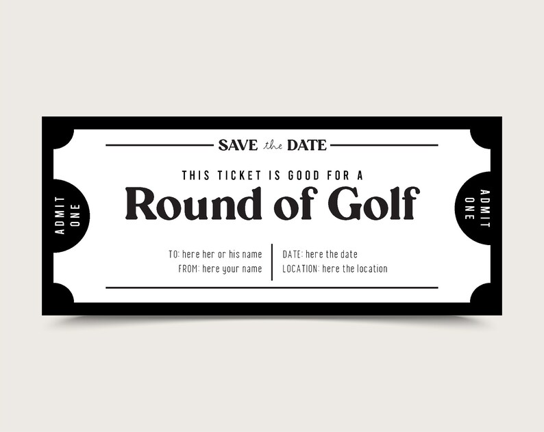 Golf Gift Coupon INSTANT DOWNLOAD Editable Text Printable - Etsy
