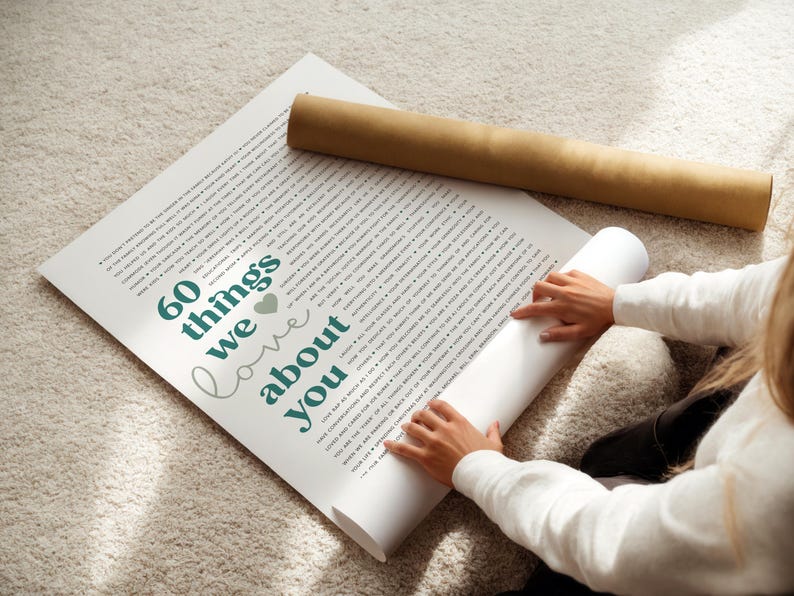 60 Reasons We Love You Print: Personalized Birthday Gift (Digital or Canvas) image 14