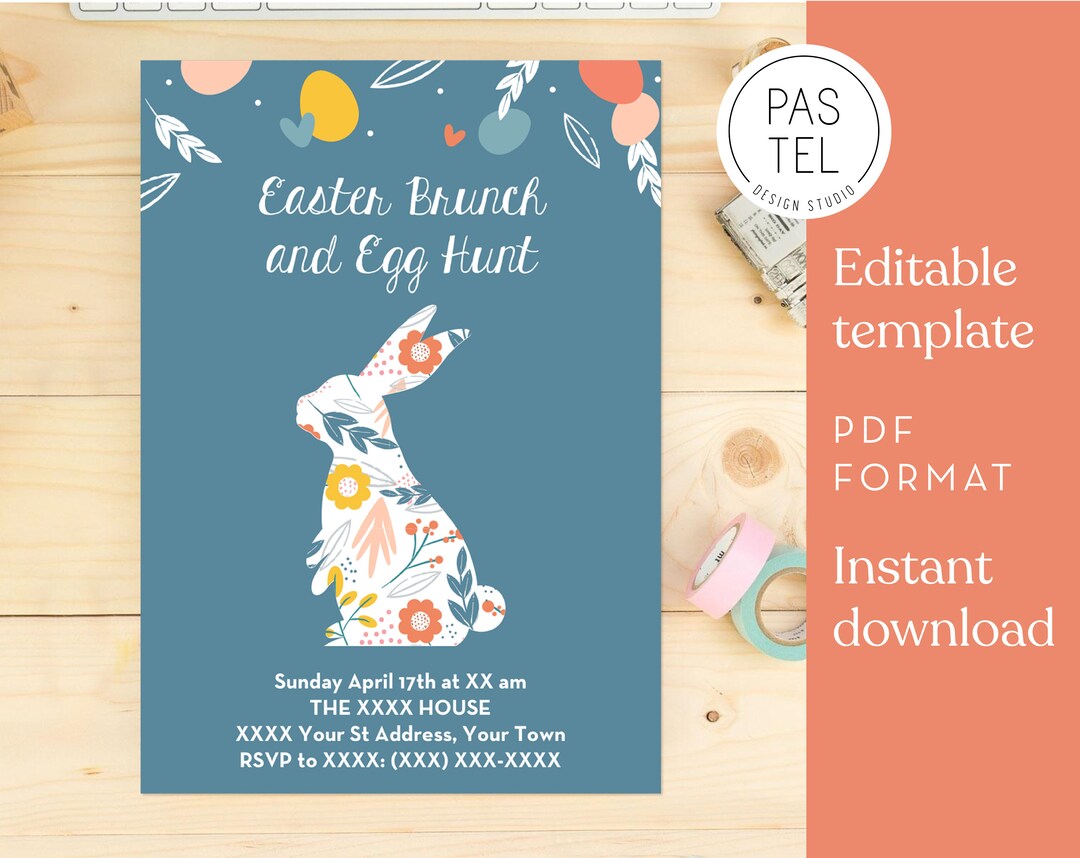 Printable Easter Egg Hunt Invitation Instant Download Customizable ...