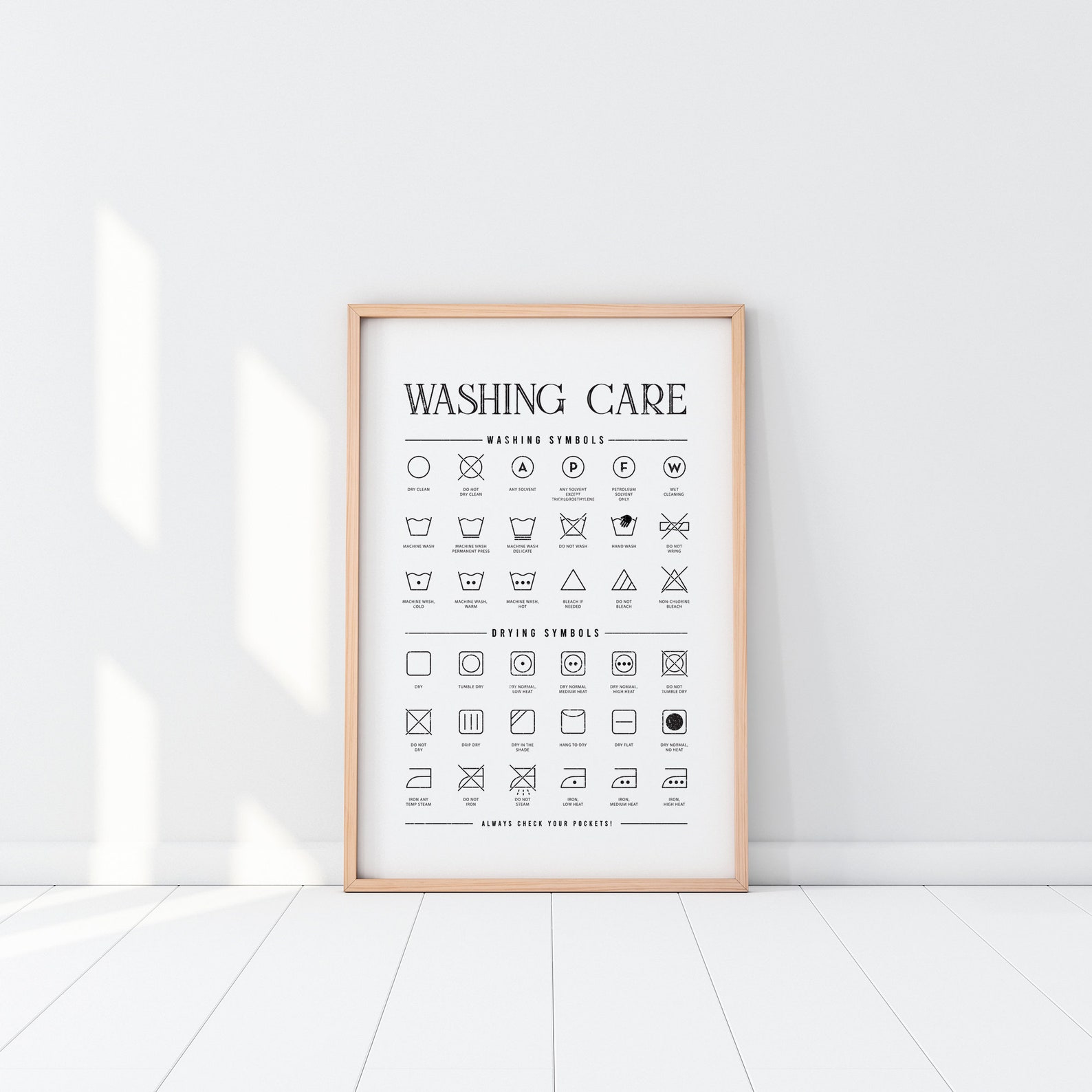 Laundry Room Symbols Print Set Printable Art Laundry Wall | Etsy