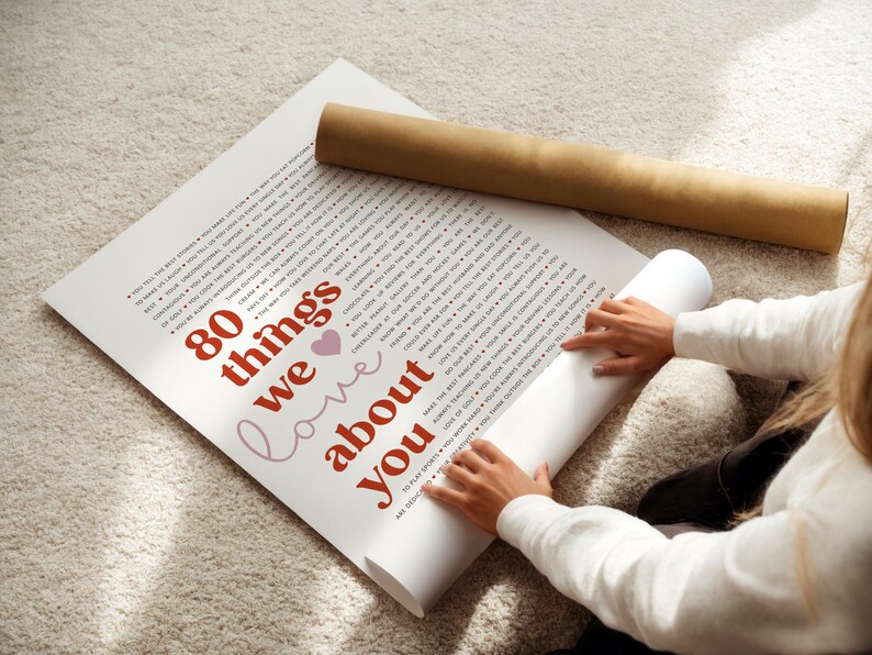 50 Reasons Why We Love You Poster | Personalized 50th Birthday Gift for Women Men | 50 Anniversary | 50 Things We Love About You Print image 12