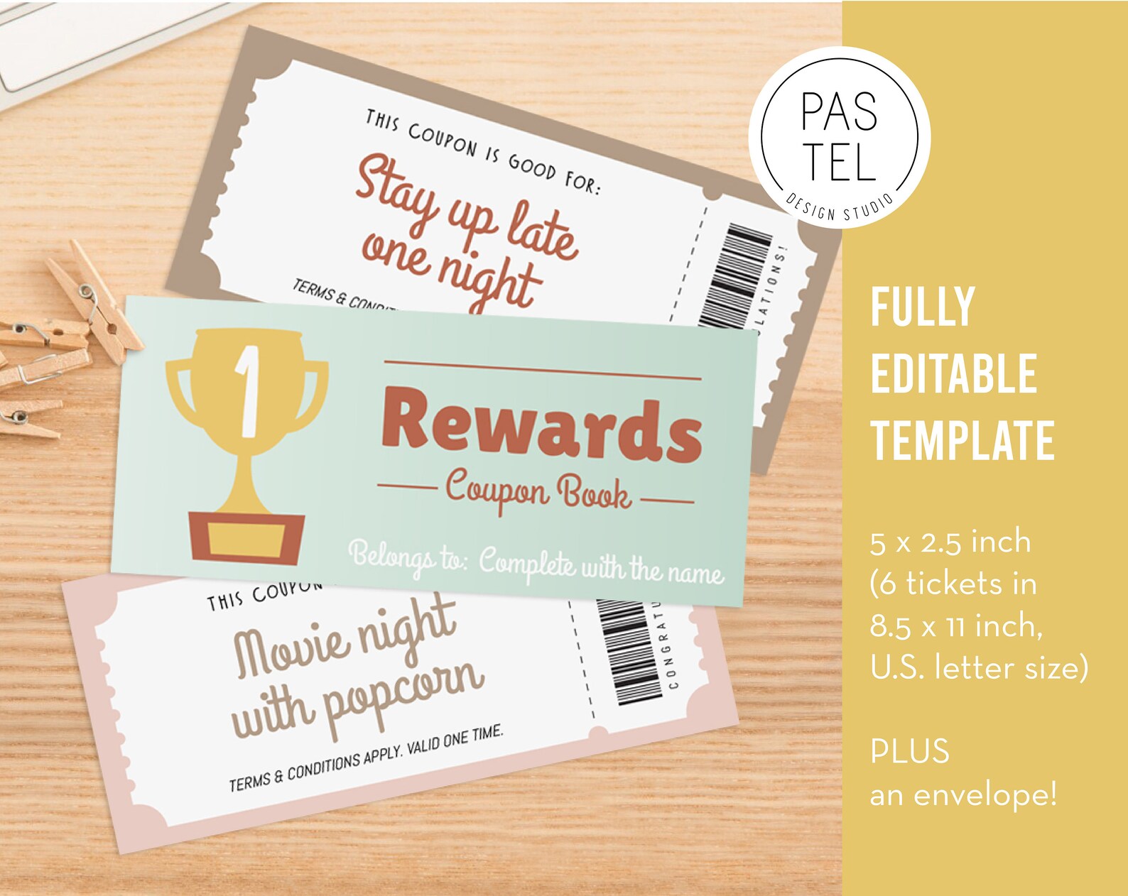 Editable Reward Coupons Template Printable Reward Tickets - Etsy