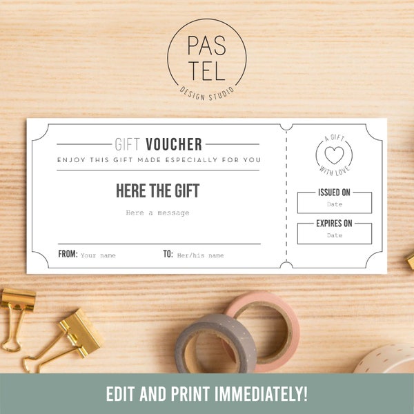 Gift Coupon | Birthday Gift Voucher | Gift Certificate Template | Gift Coupon Template | Printable Gift Coupon | Custom Birthday Voucher