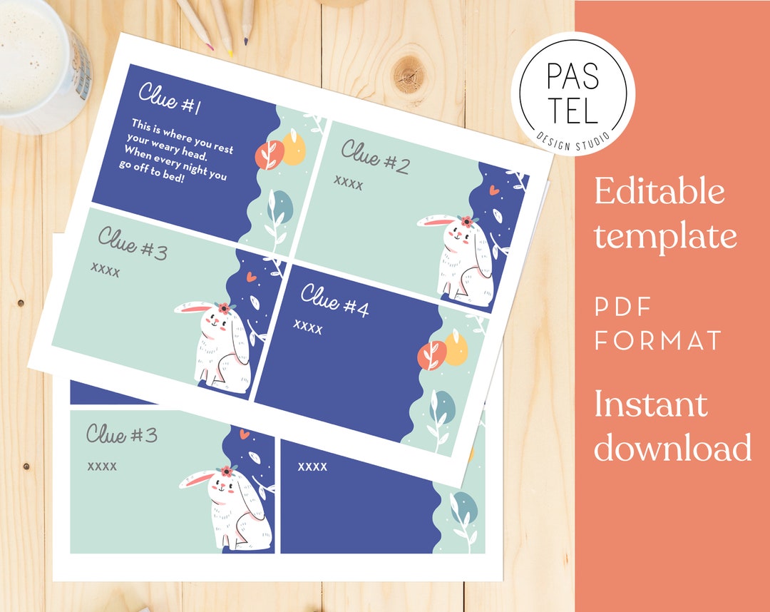 Outdoor Easter Scavenger Hunt for Kids Easter Egg Hunt Clues Printable Easter Treasure Hunt Clue