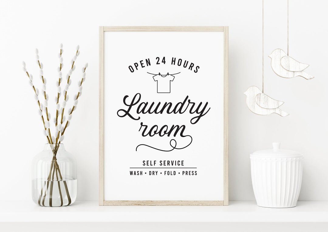 Laundry Room Self Service Printable Laundry Wall Art Utility Room Print Laundry Sign Laundry ...