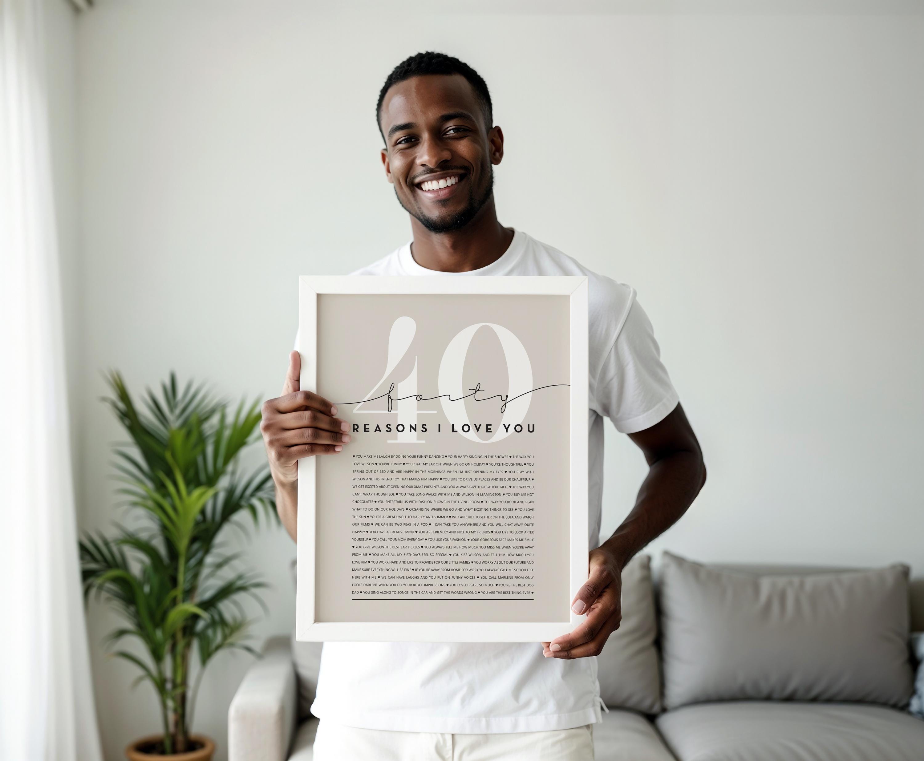 50th Birthday Gift 50 Reasons We Love You Print Sentimental Wall