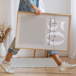 70th Birthday Gift 70 Reasons We Love You Print Sentimental Wall Art Anniversary Present Home Decor Family Keepsake Personalized Gift image 16