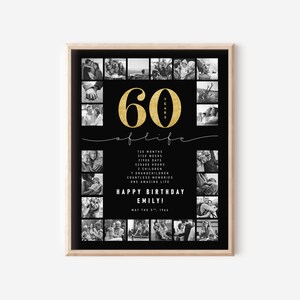 Personalized 60th Birthday Photo Collage: Milestone Gift