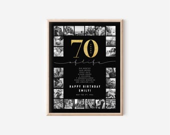 Personalized 70th Birthday Photo Collage: Milestone Gift